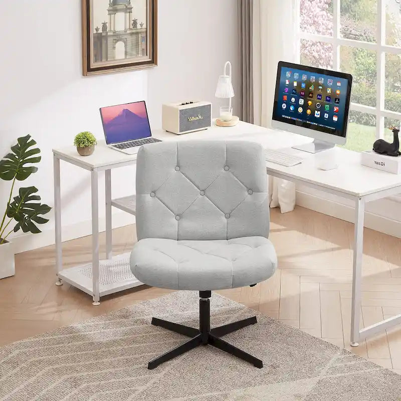 Javlergo Armless Office Desk Chair No Wheels, Office Desk Chair Computer Chair