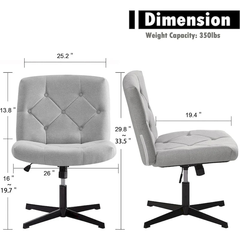 Javlergo Armless Office Desk Chair No Wheels, Office Desk Chair Computer Chair