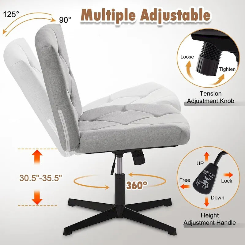 Javlergo Armless Office Desk Chair No Wheels, Office Desk Chair Computer Chair