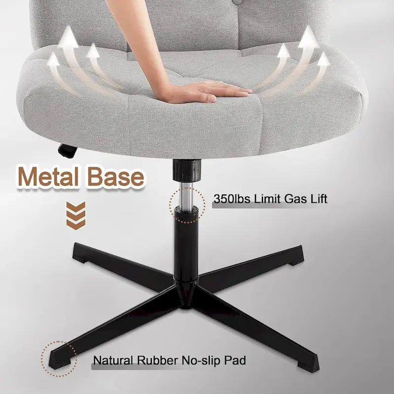 Javlergo Armless Office Desk Chair No Wheels, Office Desk Chair Computer Chair