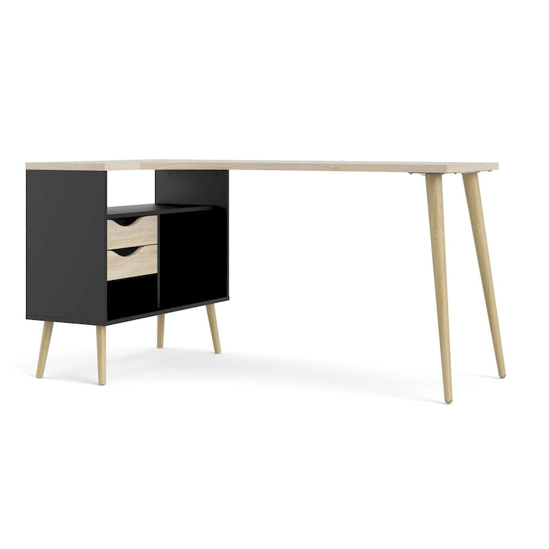 Carson Carrington Kristiansund 2-drawer 3-Shelf L-shaped Desk