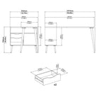 Carson Carrington Kristiansund 2-drawer 3-Shelf L-shaped Desk