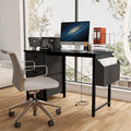 Modern Computer Desk with Charging Station and Reversible Storage Drawers for Home Office or Study Room