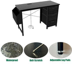 Modern Computer Desk with Charging Station and Reversible Storage Drawers for Home Office or Study Room