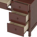 Computer Desk with Four Drawers, Storage Shelf, and Chair, Ideal for Office or Study in Bedroom or Living Room