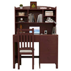 Computer Desk with Four Drawers, Storage Shelf, and Chair, Ideal for Office or Study in Bedroom or Living Room