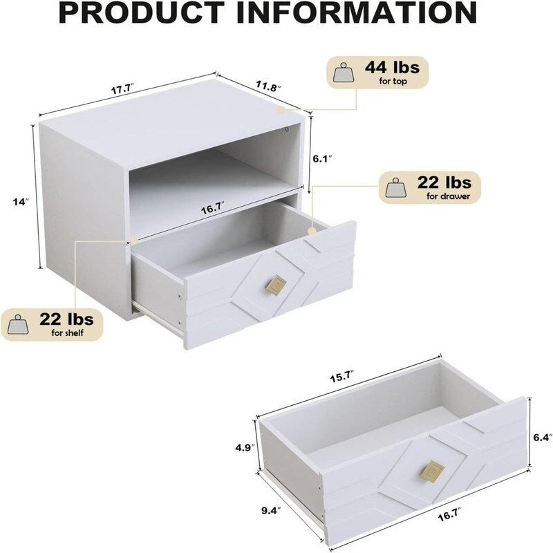 Floating Nightstand with Drawer