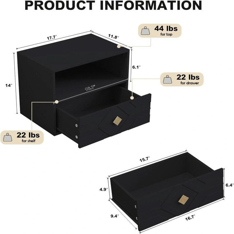 Floating Nightstand with Drawer