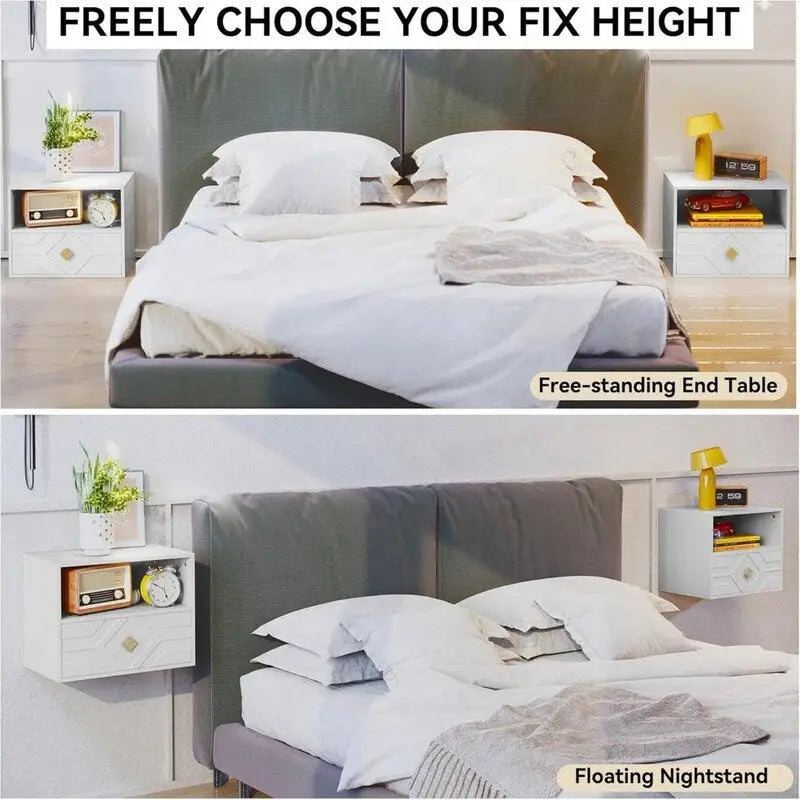 Floating Nightstand with Drawer