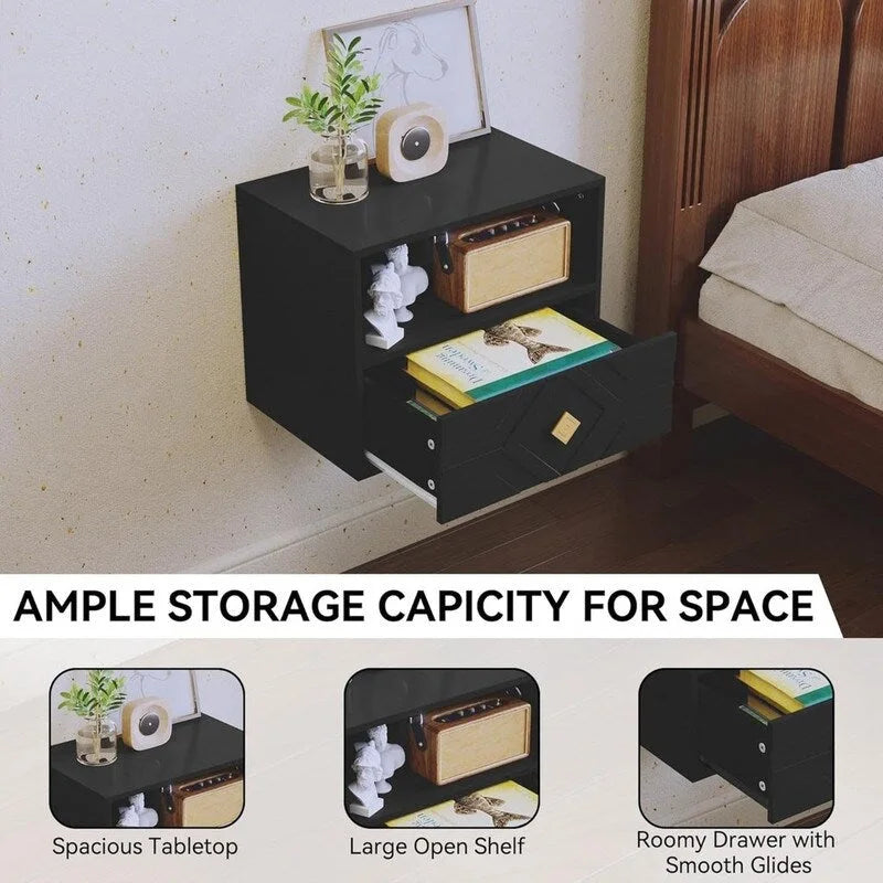 Floating Nightstand with Drawer