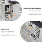 67  Modern L Shaped Desk, Wood Home Office Desk with Charging Station