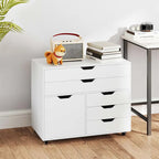 Costway 5-Drawer File Cabinet Mobile Chest of Drawers with Side - See Details