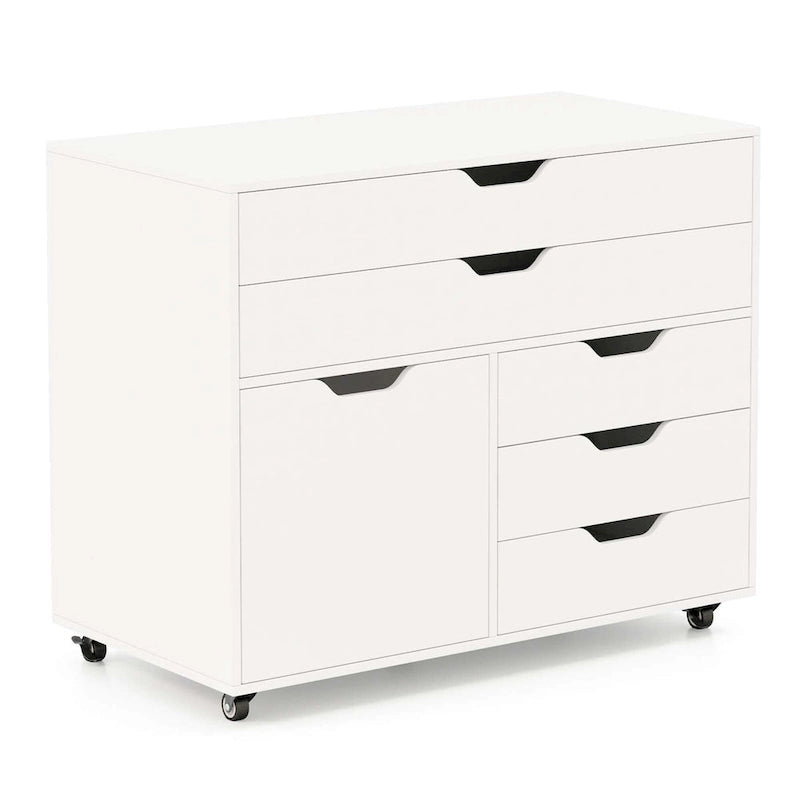 Costway 5-Drawer File Cabinet Mobile Chest of Drawers with Side - See Details