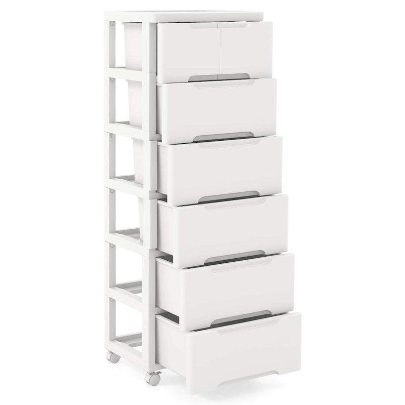 Costway 1 PCS 7-Drawer Plastic Rolling Storage Cart with 4 Universal - See Details