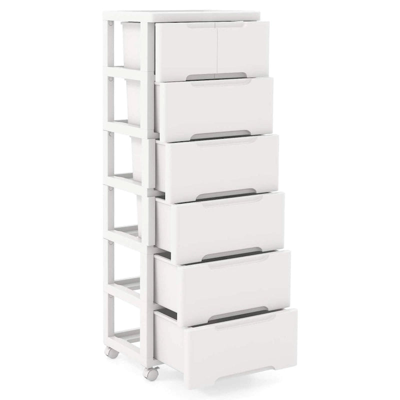 Costway 1 PCS 7-Drawer Plastic Rolling Storage Cart with 4 Universal - See Details