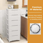 Costway 1 PCS 7-Drawer Plastic Rolling Storage Cart with 4 Universal - See Details