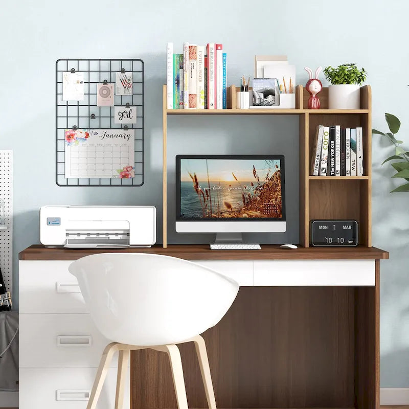 Costway Desk Bookshelf Desktop Storage Organizer Display Shelf Rack