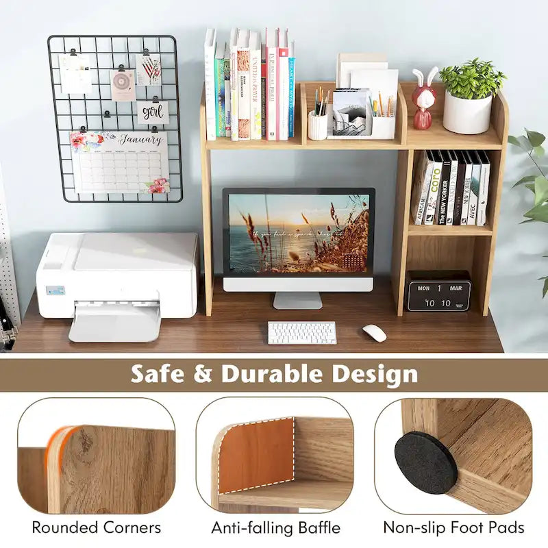 Costway Desk Bookshelf Desktop Storage Organizer Display Shelf Rack