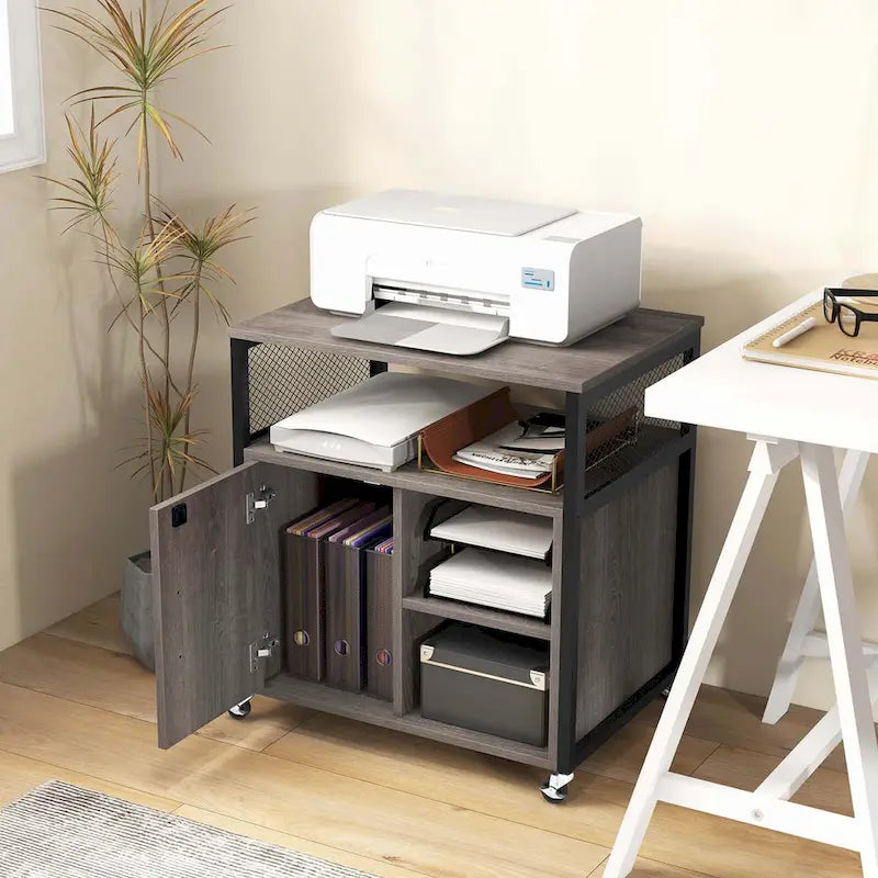 Costway File Cabinet on Wheels with Charging Station & Cable - See Details
