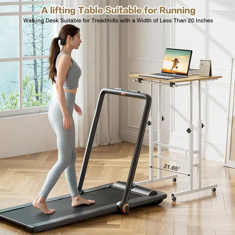 49.5 Inch Portable Rolling Desks, Small Standing Desk Adjustable Height, Mobile Stand Up Desk with Wheels