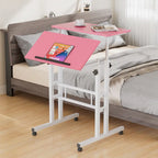 49.5 Inch Portable Rolling Desks, Small Standing Desk Adjustable Height, Mobile Stand Up Desk with Wheels