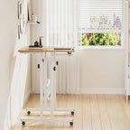 49.5 Inch Portable Rolling Desks, Small Standing Desk Adjustable Height, Mobile Stand Up Desk with Wheels