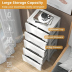 Costway 2 PCS 6-Drawer Plastic Rolling Storage Cart with 4 Universal - See Details