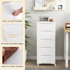 Costway 2 PCS 6-Drawer Plastic Rolling Storage Cart with 4 Universal - See Details