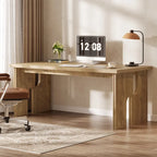 63-Inch Executive Desk, Farmhouse Office Computer Desk with Unique Legs, Industrial Business Furniture for Home Office
