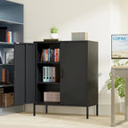40 Inches High Metal Storage Locker, Comes With 2 Doors And Suitable For Homes, Offices And Coffee Bars