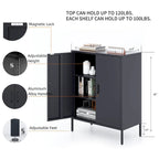 40 Inches High Metal Storage Locker, Comes With 2 Doors And Suitable For Homes, Offices And Coffee Bars