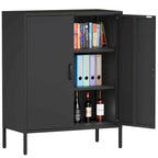 40 Inches High Metal Storage Locker, Comes With 2 Doors And Suitable For Homes, Offices And Coffee Bars