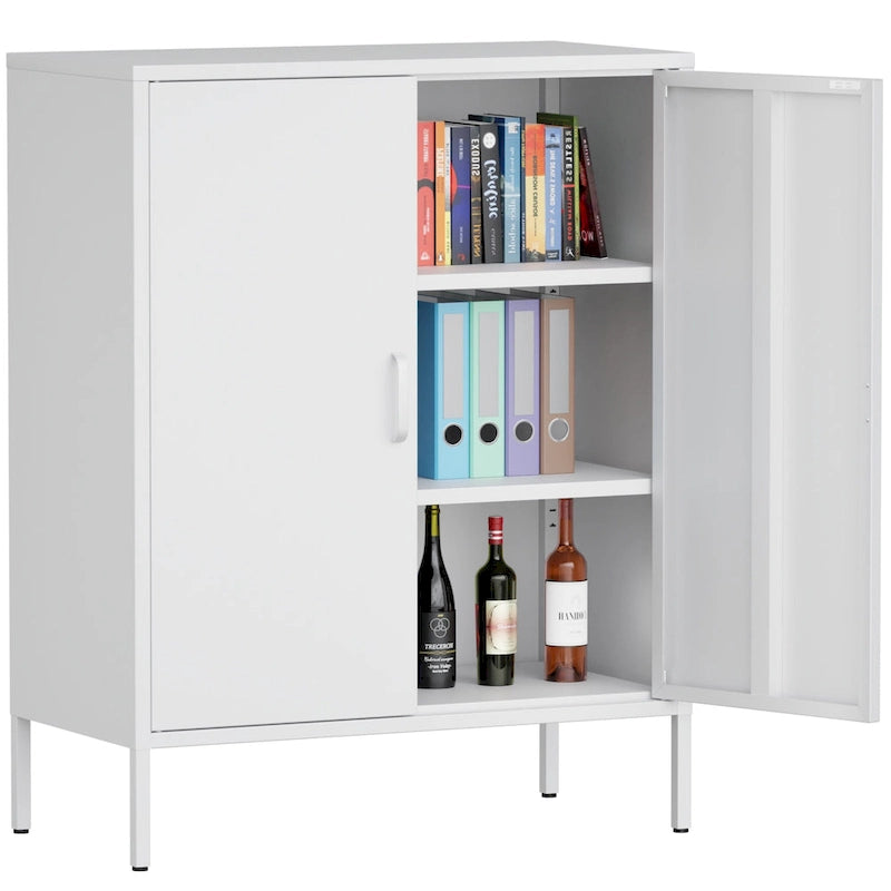 40 Inches High Metal Storage Locker, Comes With 2 Doors And Suitable For Homes, Offices And Coffee Bars