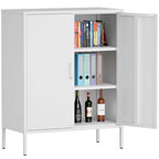 40 Inches High Metal Storage Locker, Comes With 2 Doors And Suitable For Homes, Offices And Coffee Bars