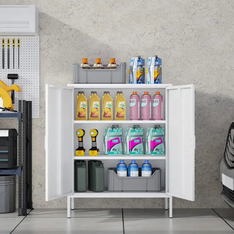 40 Inches High Metal Storage Locker, Comes With 2 Doors And Suitable For Homes, Offices And Coffee Bars