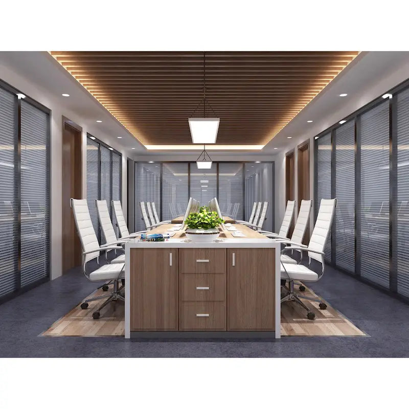 Modern High Back Tall Ribbed Office PU Leather Swivel Tilt Adjustable Cushion Chair Designer Boss Executive