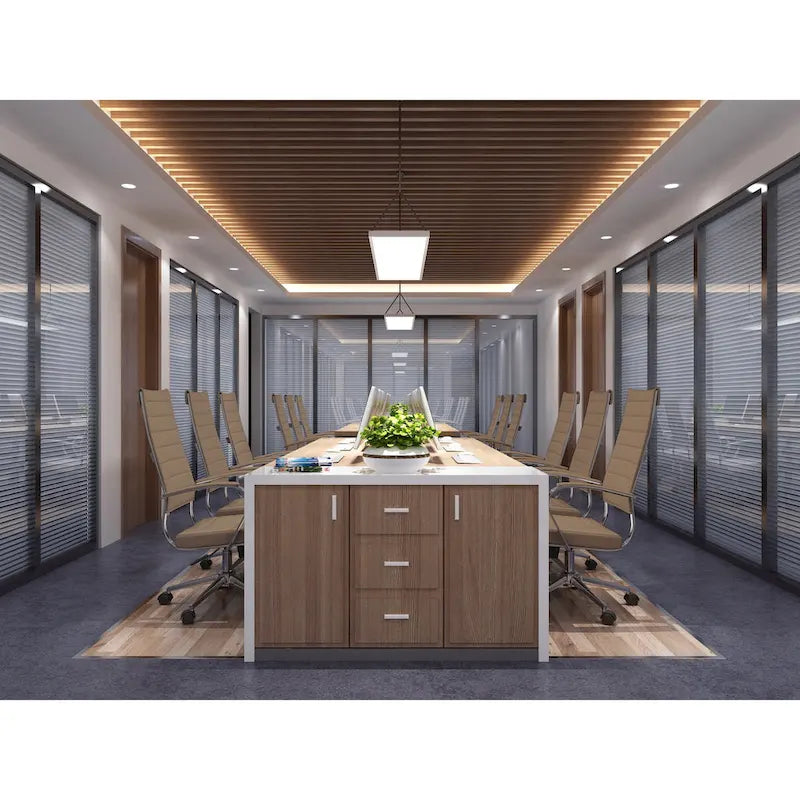 Modern High Back Tall Ribbed Office PU Leather Swivel Tilt Adjustable Cushion Chair Designer Boss Executive