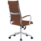 Modern High Back Tall Ribbed Office PU Leather Swivel Tilt Adjustable Cushion Chair Designer Boss Executive