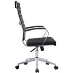Modern High Back Tall Ribbed Office PU Leather Swivel Tilt Adjustable Cushion Chair Designer Boss Executive