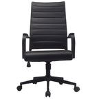 Modern High Back Tall Ribbed Office PU Leather Swivel Tilt Adjustable Cushion Chair Designer Boss Executive