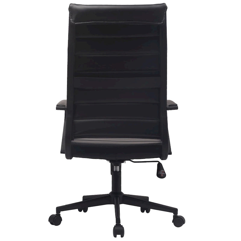 Modern High Back Tall Ribbed Office PU Leather Swivel Tilt Adjustable Cushion Chair Designer Boss Executive