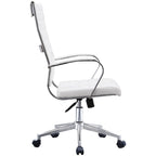Modern High Back Tall Ribbed Office PU Leather Swivel Tilt Adjustable Cushion Chair Designer Boss Executive
