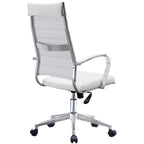 Modern High Back Tall Ribbed Office PU Leather Swivel Tilt Adjustable Cushion Chair Designer Boss Executive