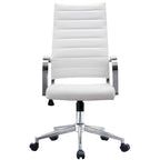 Modern High Back Tall Ribbed Office PU Leather Swivel Tilt Adjustable Cushion Chair Designer Boss Executive