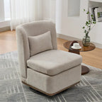 25  Seat Wide Chenille Office Accent Chair with 360 Swivel Metal Base