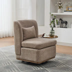 25  Seat Wide Chenille Office Accent Chair with 360 Swivel Metal Base