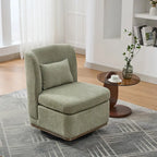 25  Seat Wide Chenille Office Accent Chair with 360 Swivel Metal Base