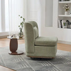 25  Seat Wide Chenille Office Accent Chair with 360 Swivel Metal Base