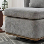 25  Seat Wide Chenille Office Accent Chair with 360 Swivel Metal Base