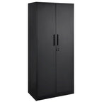 75 Inch Locking Metal Storage Cabinet with 4 Adjustable Shelves and 2 Magnetic Doors